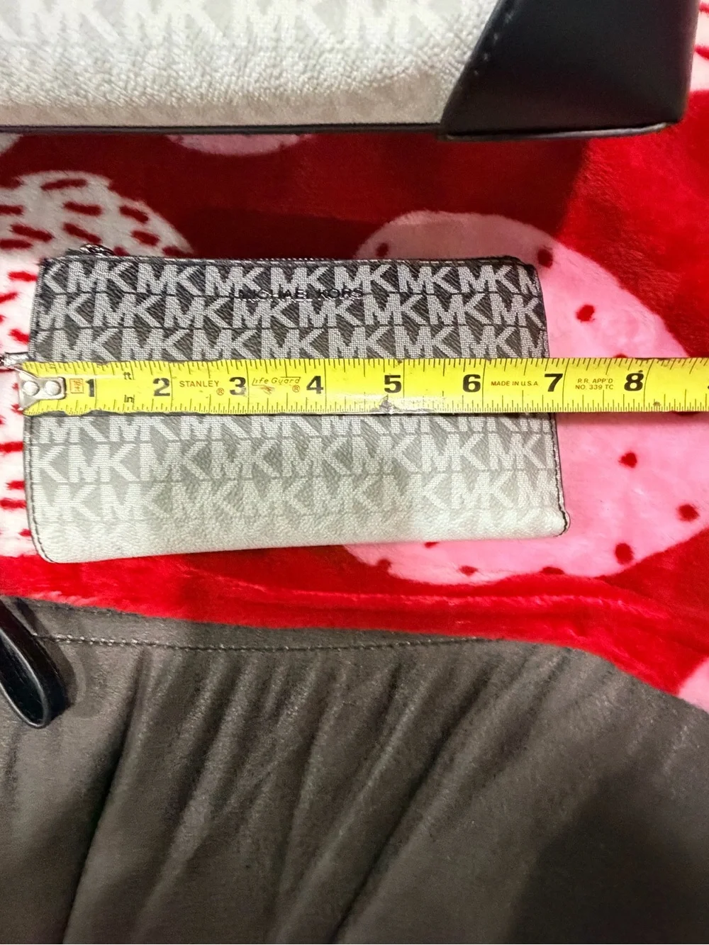 Michael Kors Black and Gray MK Signature Tote with Wristlet and Wallet Set